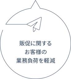 販促に関する
お客様の
業務負荷を軽減