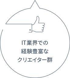 IT業界での
経験豊富な
クリエイター群